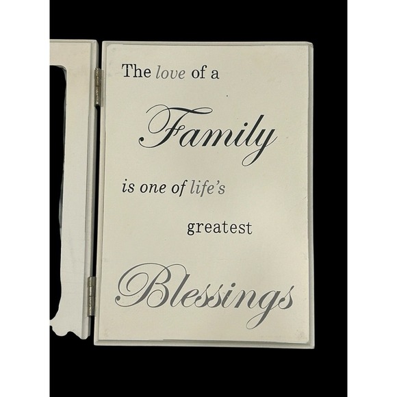 5x7 Family Picture Frame Wooden Hinged Family Is A Blessing White Wooden Frame - Picture 3 of 7